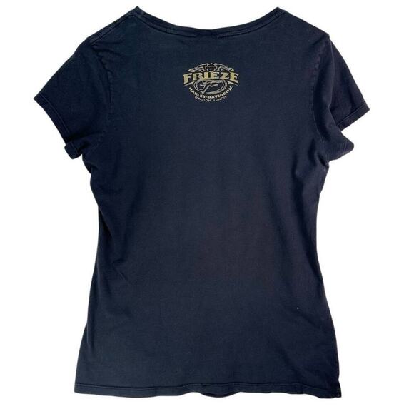 HARLEY-DAVIDSON Vintage Forever Silver Wings Motorcycle Tee Black M Short Sleeve - Picture 6 of 11